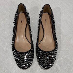 J. Crew Sparkling Black Sequin Loafers